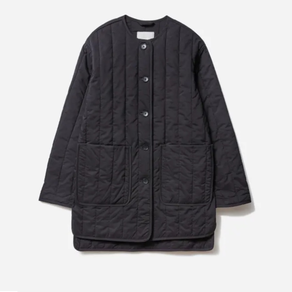 Everlane Quilted Cotton Liner in Black, size large